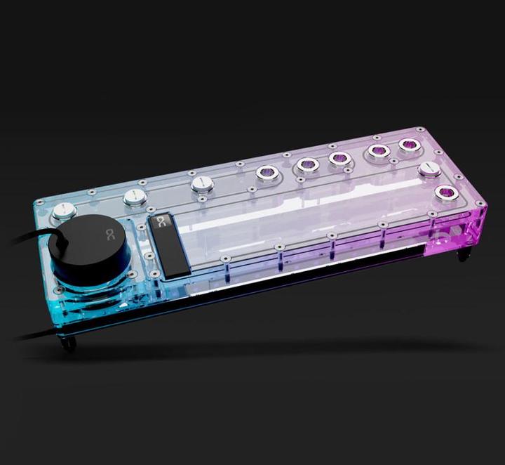 Actual product image Alphacool Core Distro Plate 360 Left with VPP Pump