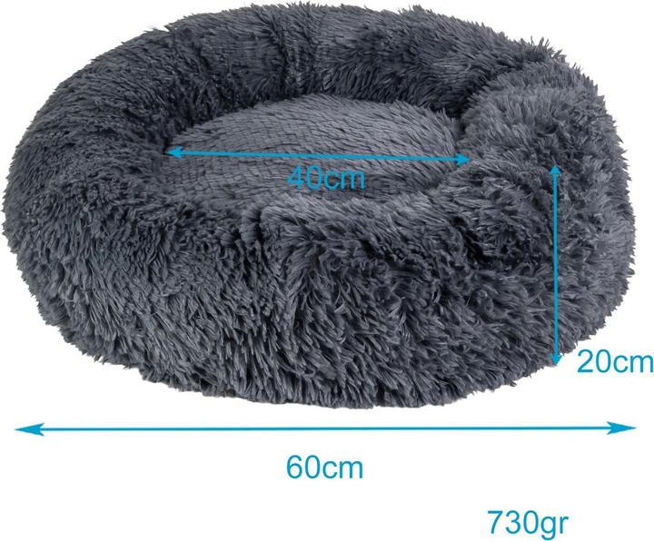 Image du produit Intirilife Lit pour animaux domestiques en gris diamètre 60 cm (Chat, Chien)