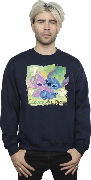 Actual product image Disney Mens Lilo And Stitch St Patrick's Day Clover Sweatshirt (XL)