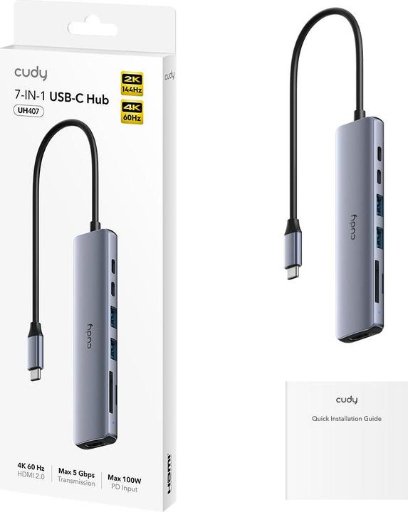 Productafbeelding Cudy 7-IN-1 USB C Hub met 4K HDMI (USB-C, 7 Havens)