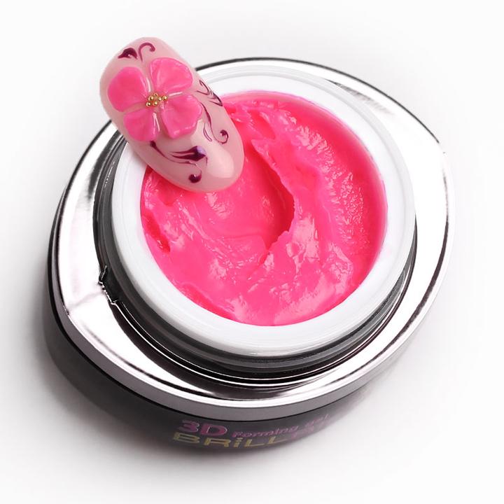 Immagine prodotto BrillBird Gel modellante 3D Rosa Scuro - 3ml (Rosa scuro, Smalto per unghie effetto gel)