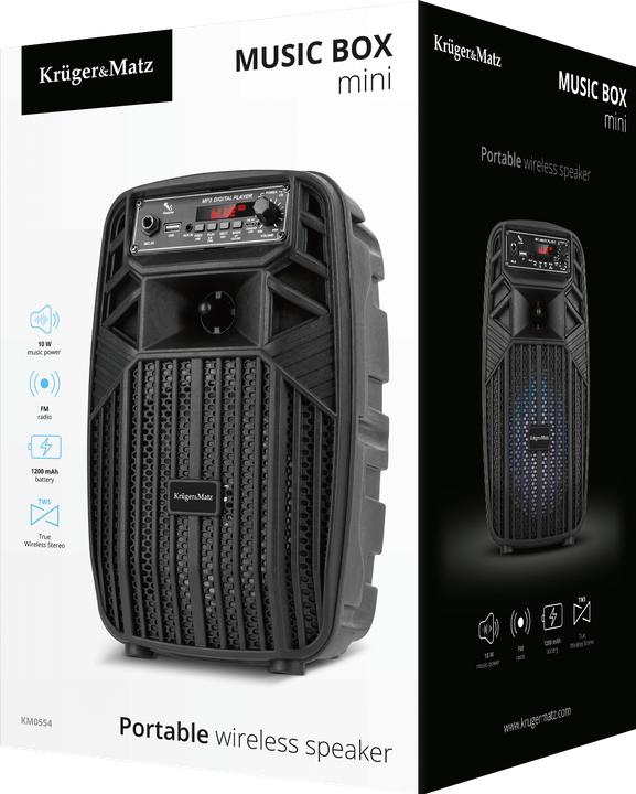 Produktbild Krüger&Matz Music Box Mini black speaker (Akkubetrieb)