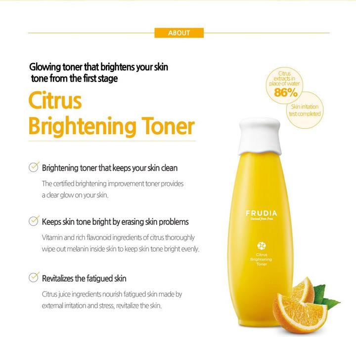 Immagine prodotto Frudia Tonico illuminante Tonico illuminante per il viso agli agrumi 195G (Tonico per il viso, 195 ml)