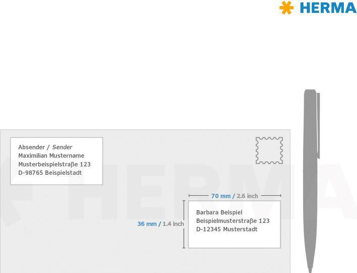 Actual product image HERMA Address labels for typewriters A4