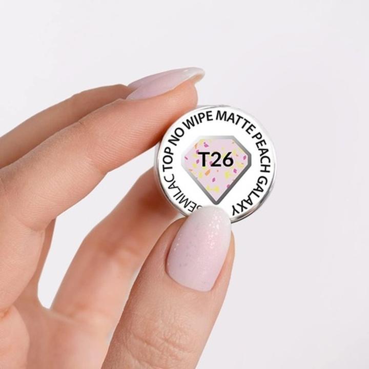 Produktbild Semilac T26 UV Nail Polish Top No Wipe Matte Peach Galaxy 7ml (Top Coat)