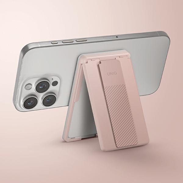 Actual product image Uniq Heldro ID magnetyczny portfel z podpórką i opaską różowy/blush pink