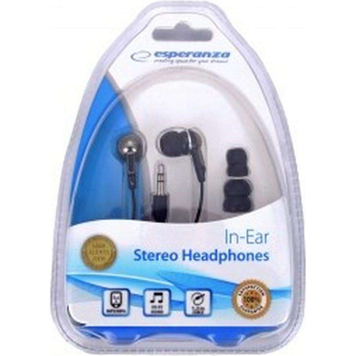 Thumbnail - Esperanza EH125 headphones/headset Kopfhörer im Ohr Schwarz Graphit (Kabelgebunden), Kopfhörer, Schwarz, Grau