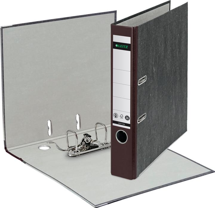 Produktbild Leitz Wolkenmarmor-Ordner, 180 Grad, DIN A4, 52 mm, braun farbiger Rücken, Einband aus Pappe, aussen (A4, 52 mm, 1 Stk.)