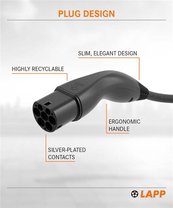 Actual product image Lapp Mobility EV-TYP2 Charging cable (Type 2, 22 kW, 32 A, 7 m)