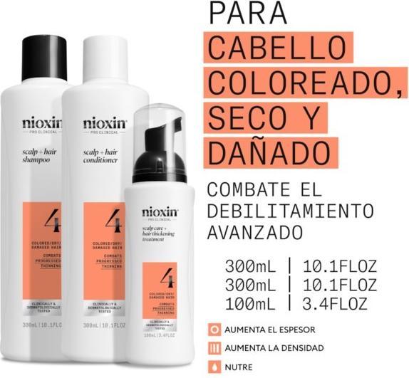 Actual product image Nioxin System 4 Kit Trifasico Shampoo 300ml Conditioner 300ml Treatment 100ml Advanced Thinning Kit (Hair care set)