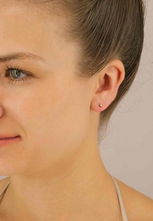 Actual product image Muau Stud earrings 6-handle setting (750/18K yellow gold)