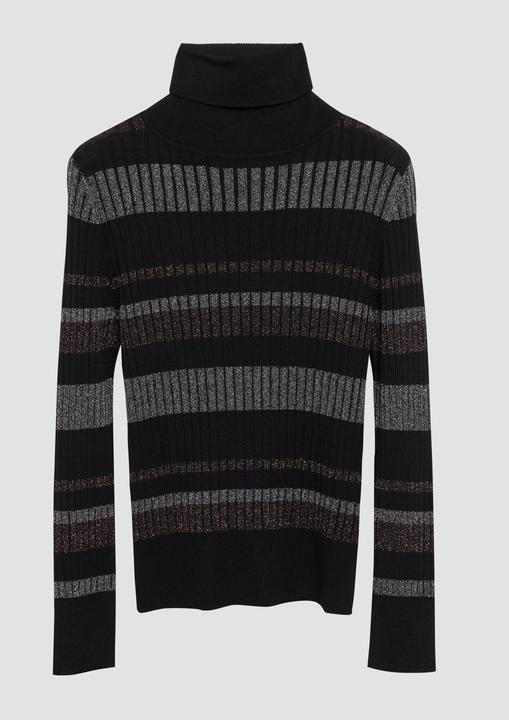 Image du produit S.Oliver Strickpullover Schmaler Rollkragenpullover mit Streifen aus Glitzer-Garn (146, 152)