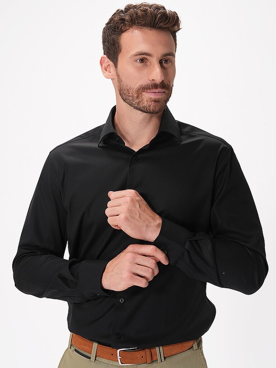 Produktbild Eterna Herrenhemd MODERN FIT Langarm Standard SCHWARZ Gr.46 (46)