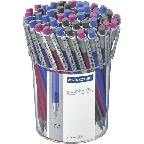 Staedtler, Bleistift, graphite 777 Druckbleistift Köcher mit 50 Stück, 0.5 mm, sortiert (0.50 mm, 50 x)