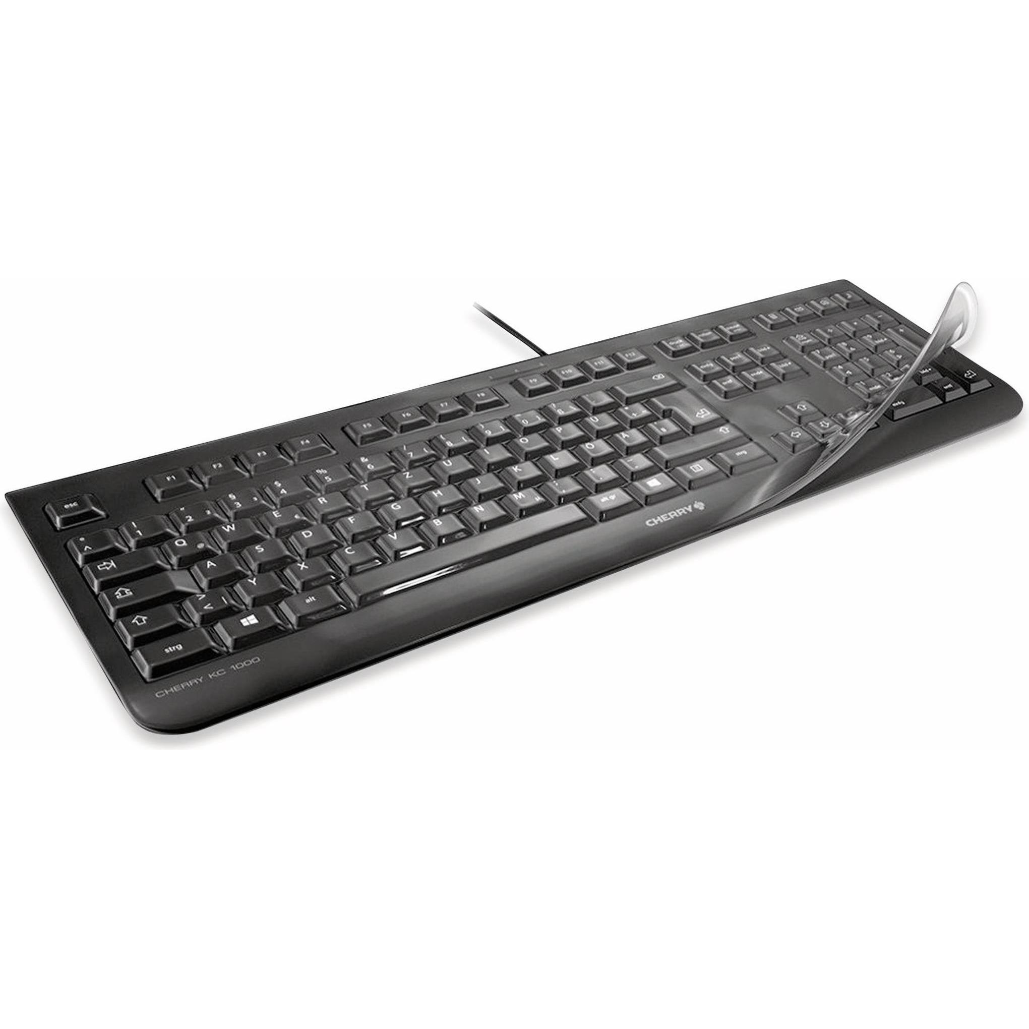 CHERRY WetEx Schutzfolie KC-1000-SC, Maus + Tastatur Zubehör, Schwarz