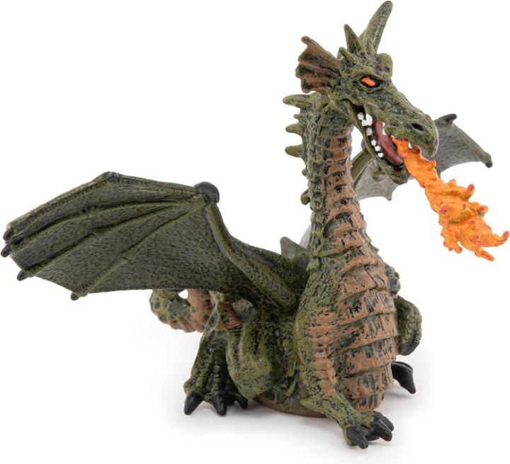 Actual product image Papo Fire breathing dragon with wings, green