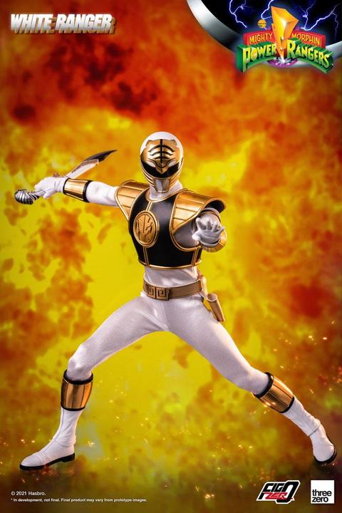 Actual product image ThreeZero Mighty Morphin Power Rangers FigZero Action Figure 1/6 White Ranger 30 cm