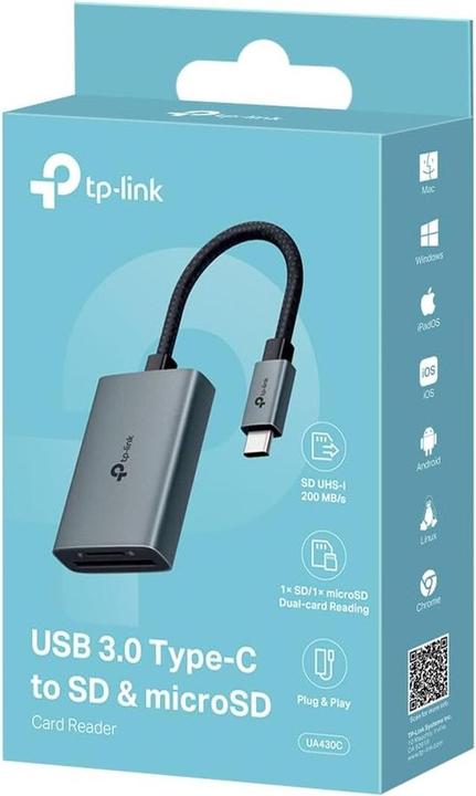 Actual product image TP-Link USB TYPE-C TO SD AND TF 3.0 ADAPTER 1X SD + 1 XTF UP TO 104M