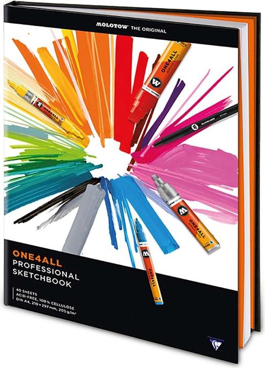 Actual product image Molotow ONE4ALL Professional Artbook A4 portrait 40 pages (A4, Plain, Hardcover)