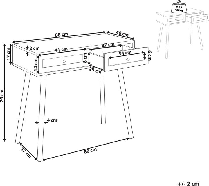 Produktbild Beliani Odell (88 x 40 x 79 cm)
