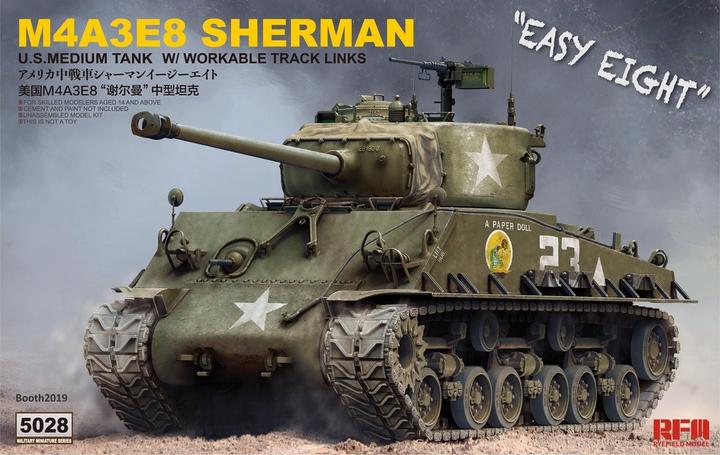 Immagine prodotto Rye Field Model SHERMAN M4A3E8 con binario funzionante a sinistra