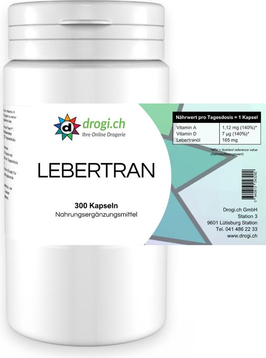 Nutritional values and ingredients Drogi Lebertran. (300 pcs., Capsules)