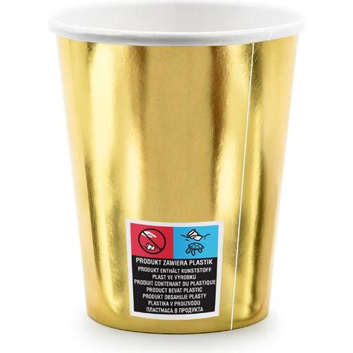 Thumbnail - Partydeco, Einweggeschirr, Becher 50 Jahre in Gold (6 x)