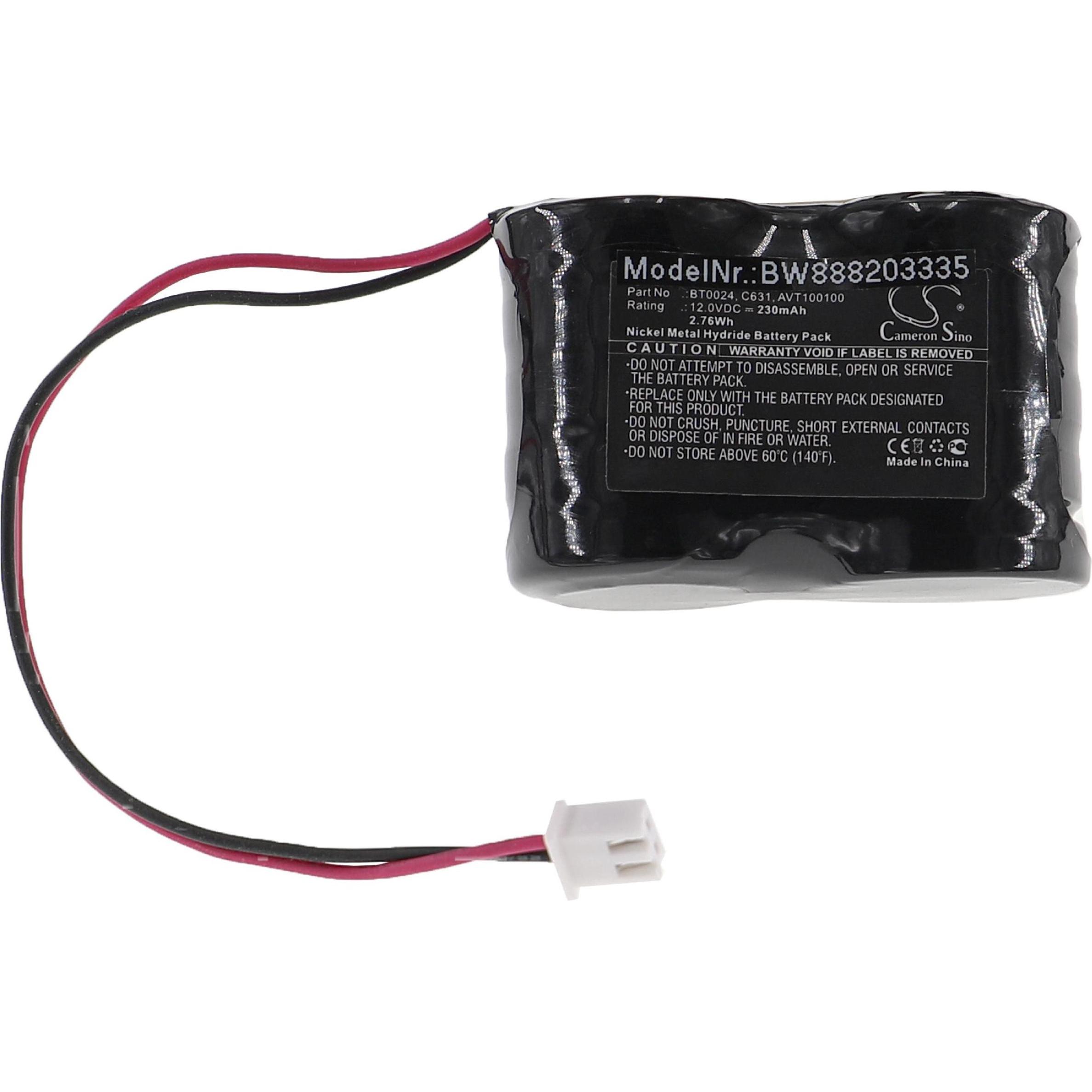 XCell Medizintechnik-Akku als Ersatz für IMEX AVT100100, BT0024, C631 - 230mAh, 12V, NiMH (12 V, 230 mAh)