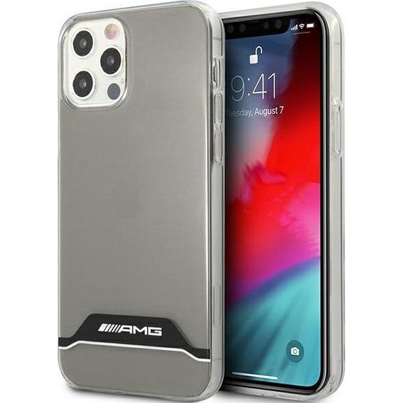Mercedes AMG AMHCP12MTCBW iPhone 12/12 Pro Translucent/Translucent Hard Case Galvanik Schwarz & Weiss (Apple iPhone 12, ...