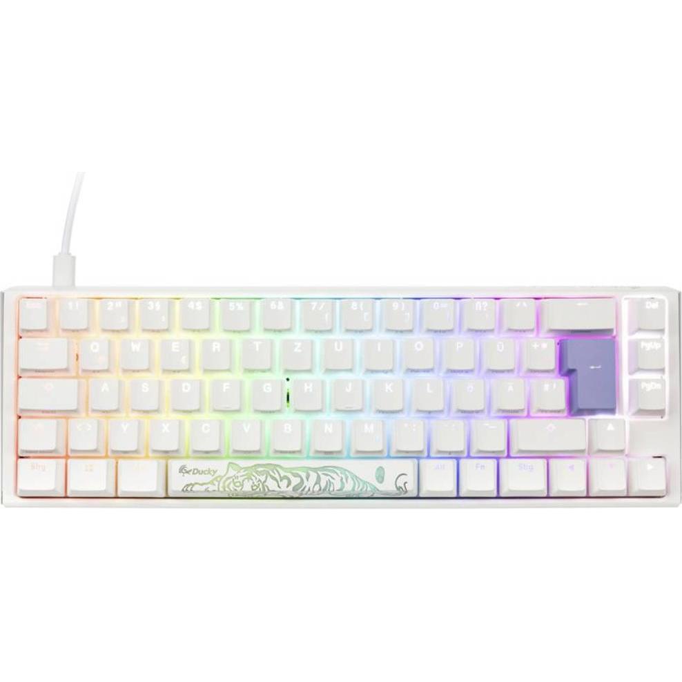Thumbnail - Ducky One 3 Classic Pure White SF Gaming Tastatur, RGB LED - MX-Red (DE, Kabelgebunden), Tastatur, Weiss
