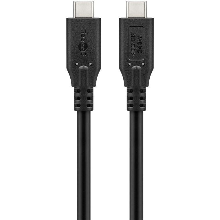 Goobay USB-C-Kabel, USB4, 240 W, 40 Gbit/s, Power Delivery, 1,8 m (1.80 m, USB 4.0), USB Kabel