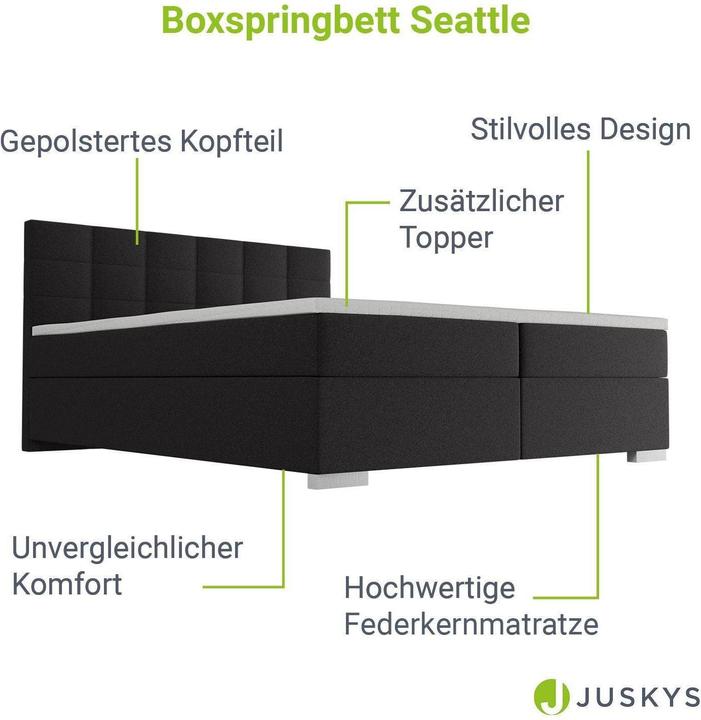Produktbild Juskys Boxspringbett Seattle (180 x 200 cm)