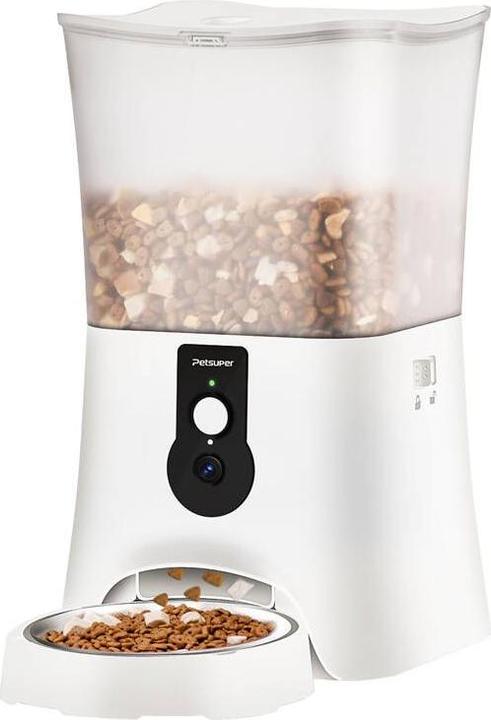 Image du produit Petsuper Distributeur de nourriture intelligent avec caméra PF01-2 WiFi 5L (blanc) (500 cl)