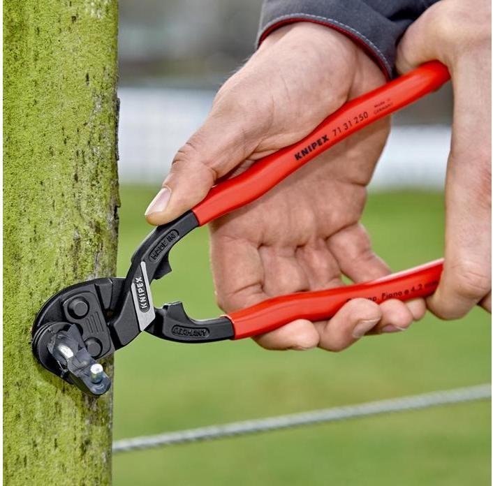 Image du produit Knipex Coupe-boulon compact DIN ISO 5747 L.250mm droit avec encoche noir atram. poignées Ku. sur... (250 mm)