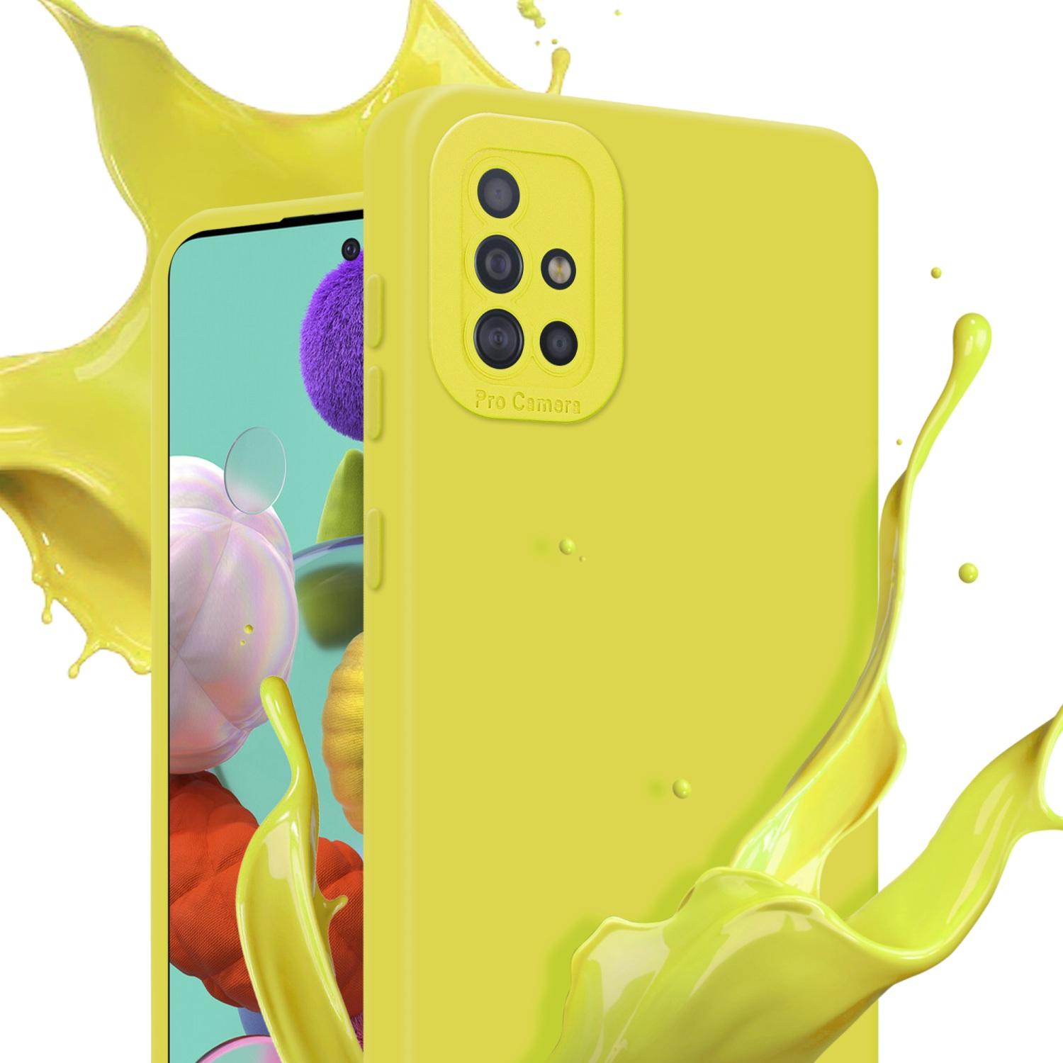 Thumbnail - Cadorabo Hülle für Samsung Galaxy A51 4G / M40s im TPU Fluid LM162 Style (Samsung Galaxy M40s), Smartphone Hülle, Gelb