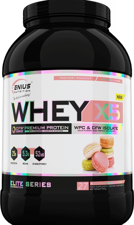 Actual product image Genius Nutrition Whey-X5 (Macarons, 900.90 g)