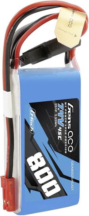 Produktbild Gens Ace G-Tech Lipo 800mah 7,4V 45C 2S1P Lipo Battery Pack (7.40 V, 800 mAh)