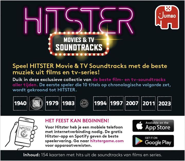 Immagine prodotto Jumbo Hitster – Soundtracks Expansion (Bnl) (Olandese)