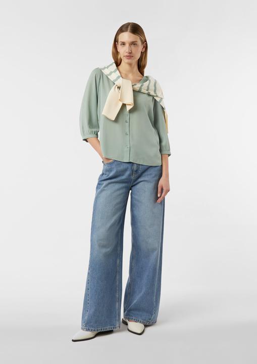 Immagine prodotto Comma Bluse Luftige Chiffon-Bluse mit V-Ausschnitt und 3/4-Ärmeln (40)