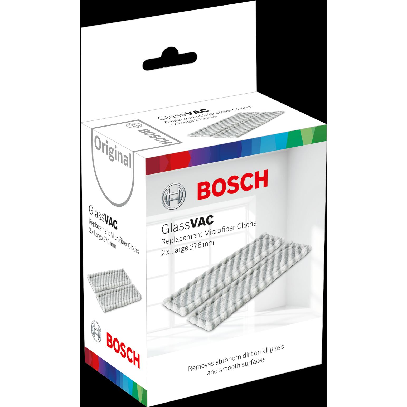Thumbnail - Bosch Home & Garden Lange Ersatzmikrofasertücher für GlassVAC, Fensterreiniger Zubehör, Weiss