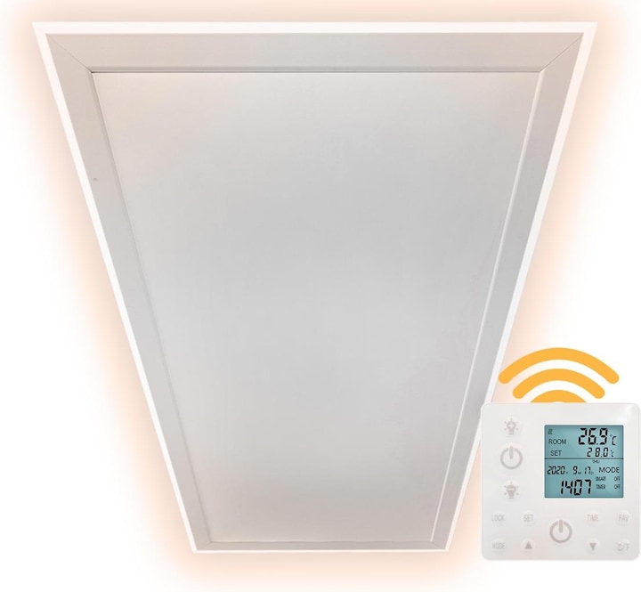 Produktbild Heidenfeld Infrarot Deckenheizung mit Licht 390-800 Watt Infrarotheizung LED (800 Watt Warmweiss) (800 W)