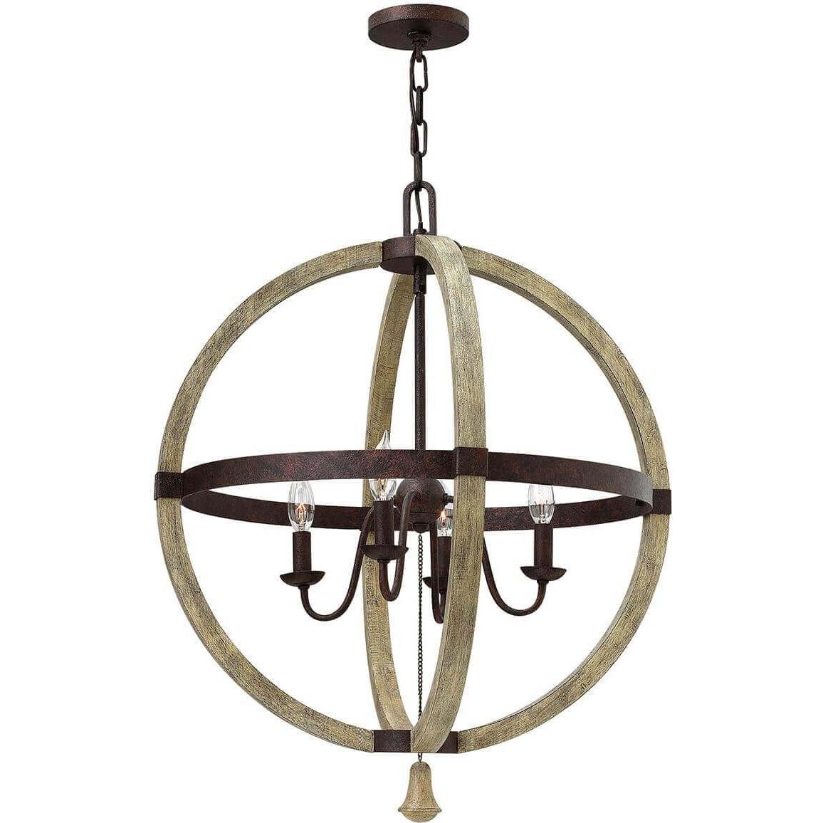 Elstead Lighting, Kronleuchter, Middlefield Kronleuchter E14 4-fach Eisenrost (61 cm)