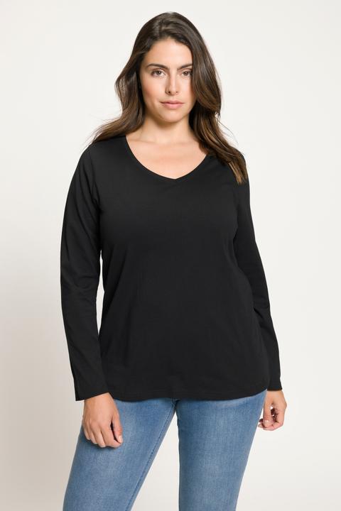 Produktbild Ulla Popken Shirt, Slim, V-Ausschnitt, Langarm (58)