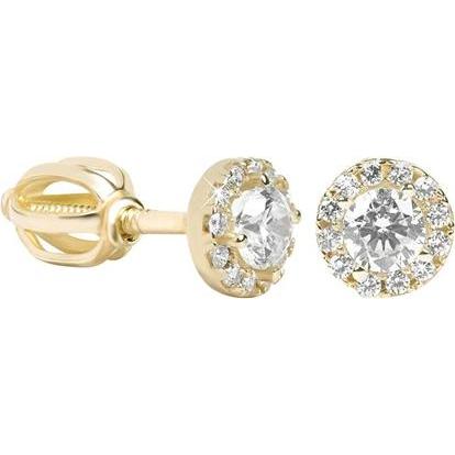 Brilio, Ohrringe, Gold round earrings with clear crystals 239 001 00806