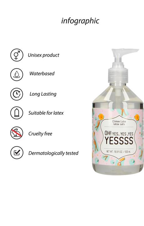 Actual product image Pharmquests Climax Lube - OH! yes, yes,yes YESSSS - 500 ml (500 ml)