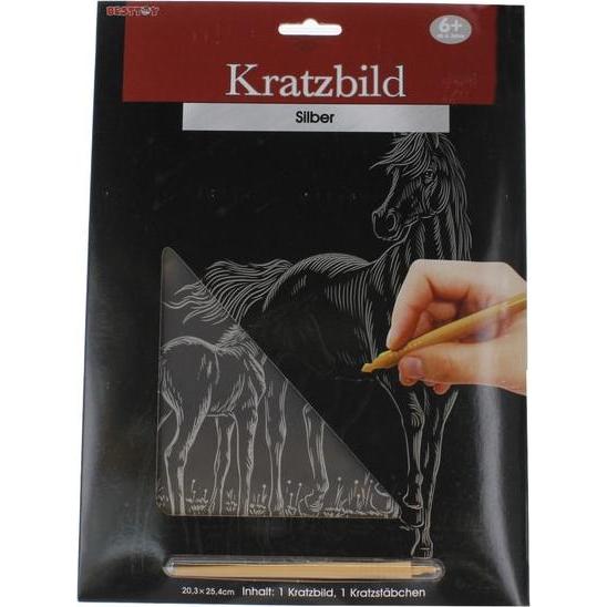Thumbnail - Besttoy Kratzbild - Pferd - Silber
