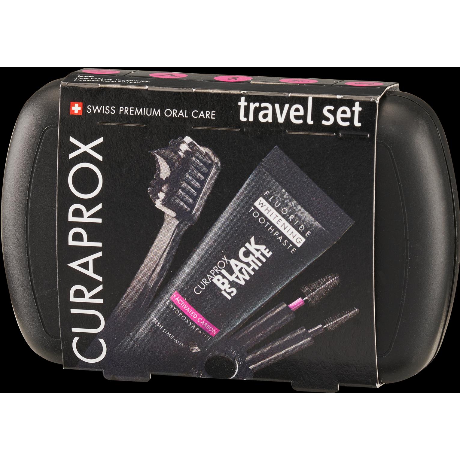 Thumbnail - Curaprox, Handzahnbürste, Travel Set Black is White (Weich, 1 x)