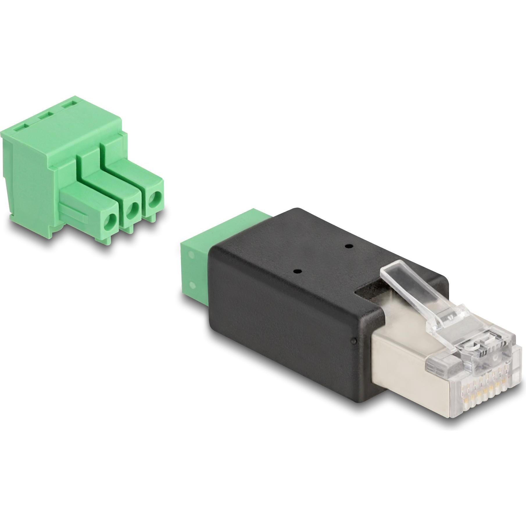 Delock RJ45 Stecker zu Terminalblock Adapter 3 Pin 2-teilig (Netzwerkkabel Stecker), Netzwerk Zubehör