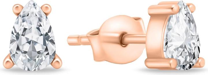 Actual product image Brilio Silver - Decent bronze earrings with clear zircons EA860R