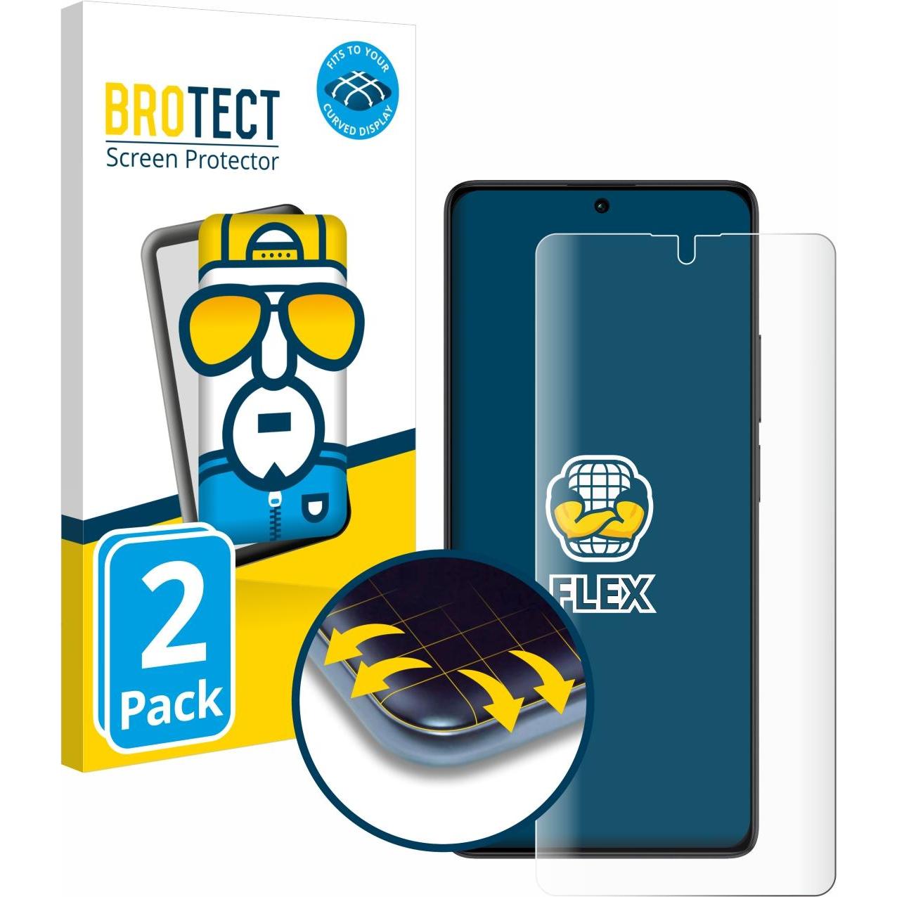 BROTECT Full-Cover Displayschutz (2 Stück, Xiaomi Redmi Note 13 5G), Smartphone Schutzfolie, Transparent